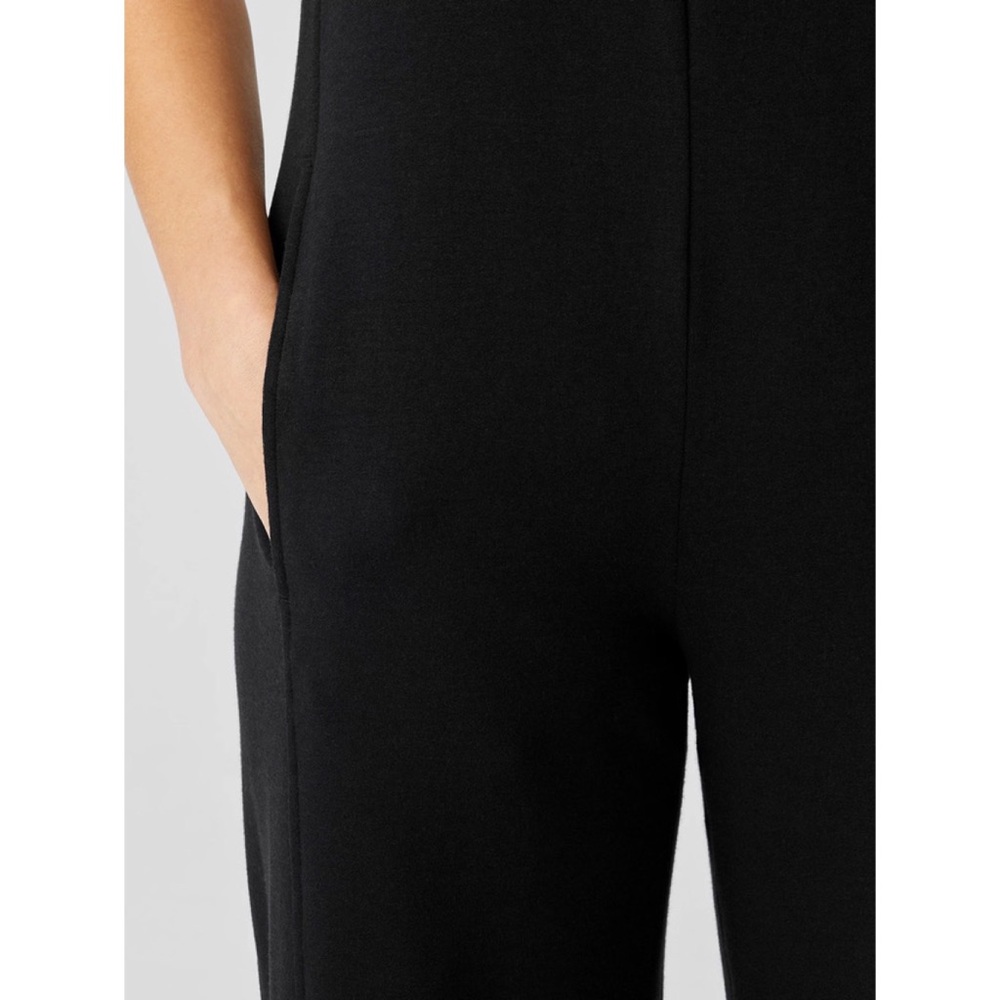 Eileen Fisher Cozy Brushed Terry Hug Jumpsuit Black Sz XXS - Picture 5 of 12